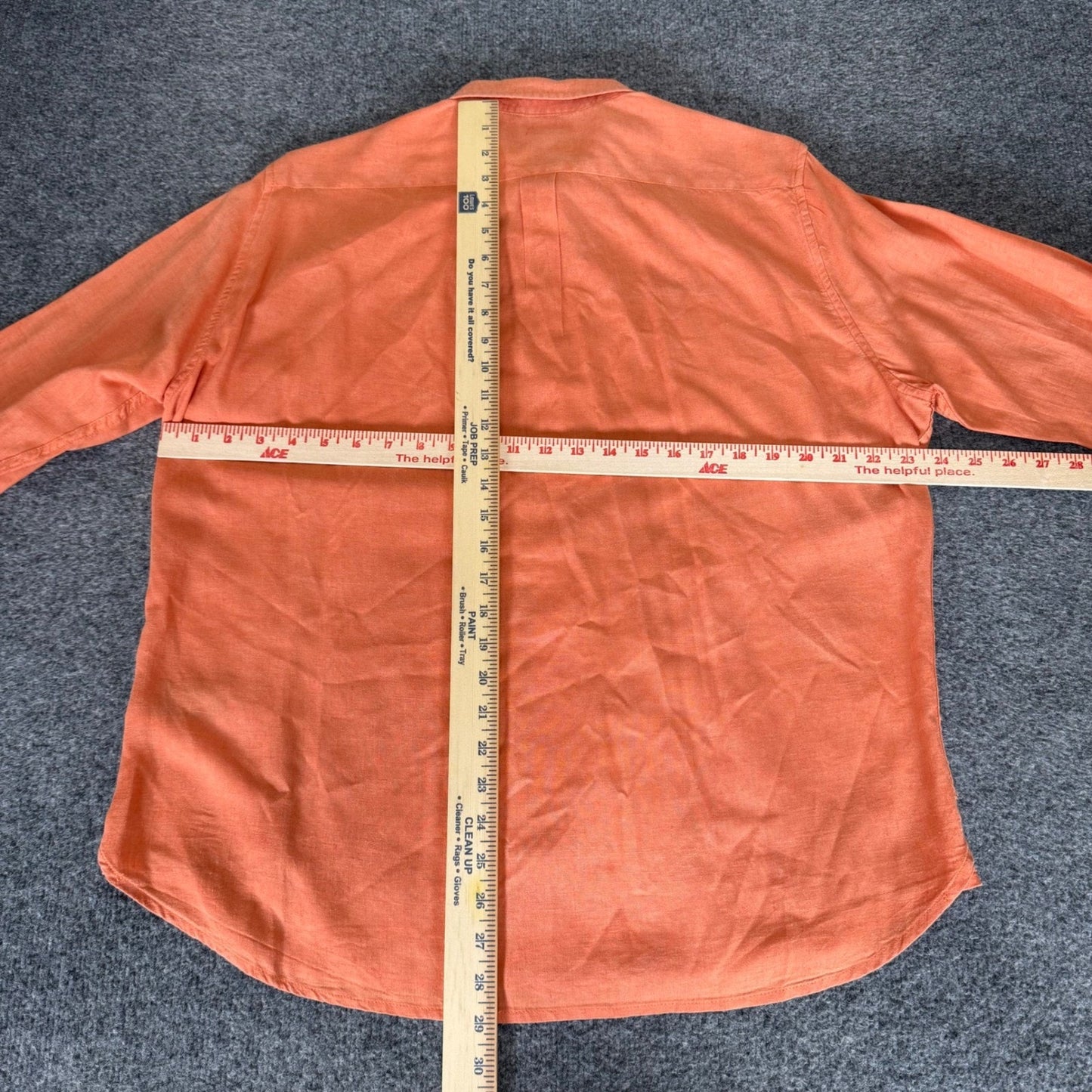 Kenneth Cole New York Mens Linen Blend Long Sleeve Button Up Shirt Orange Large