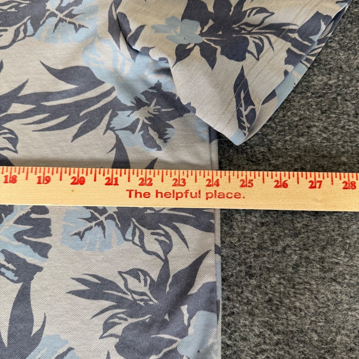 Travis Mathew Mens Polo Shirt XXL Blue Gray Floral Short Sleeve Golf Performance