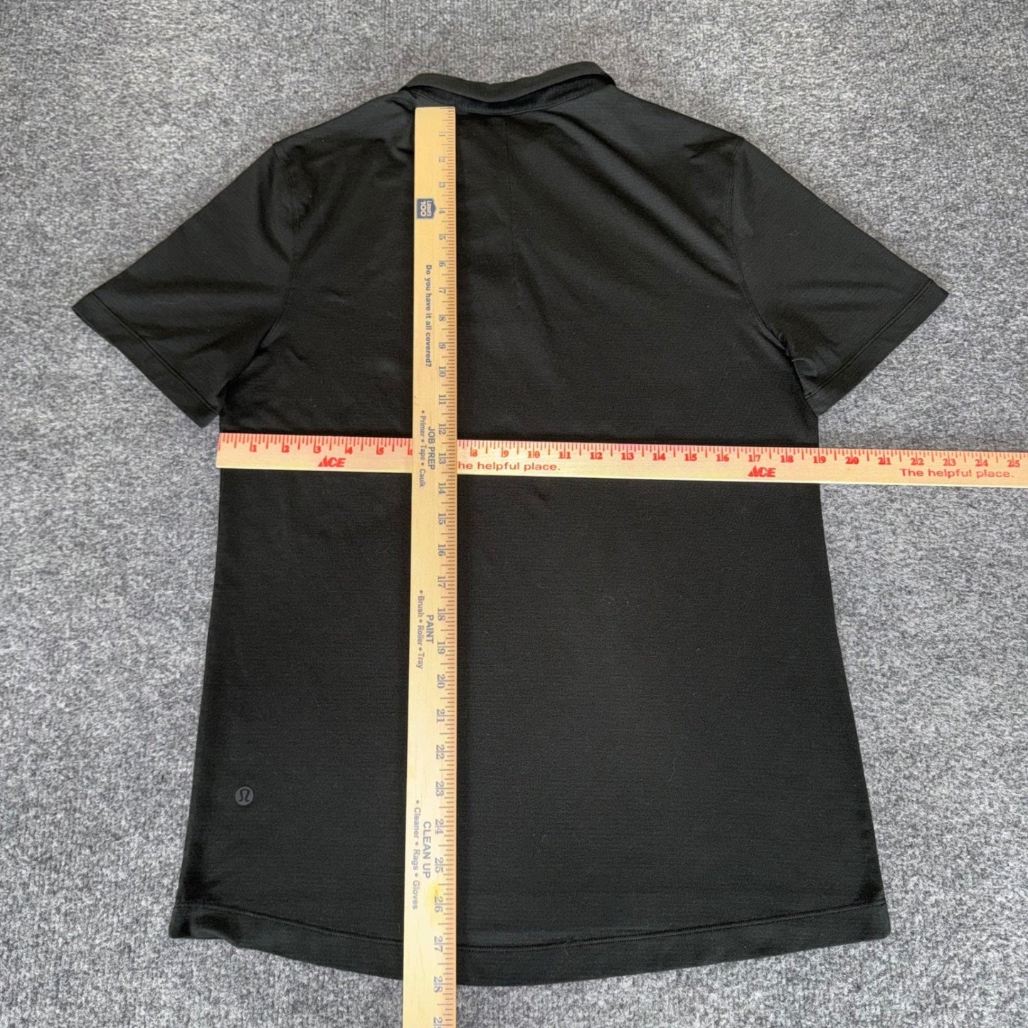 Lululemon Polo Shirt Mens Small Black Short Sleeve Performance Golf Athleisure