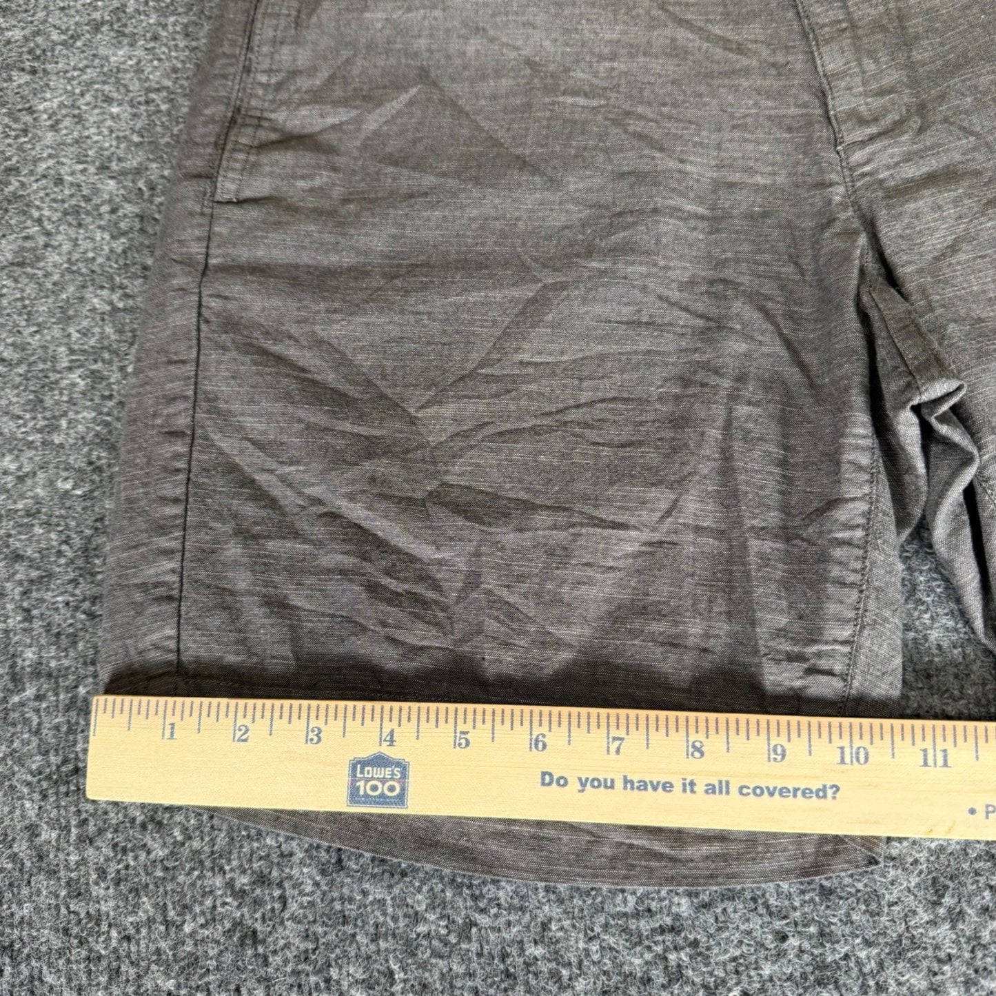 Eddie Bauer Mens Gray Cotton Flat Front Shorts Size 32 Casual Outdoor Hiking