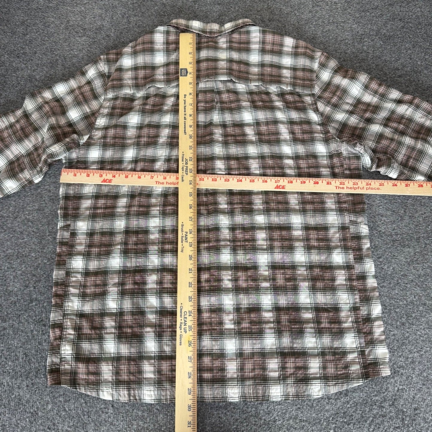 REI Co-op Mens Sahara Tech Plaid Long Sleeve Button Down Hiking Shirt Large