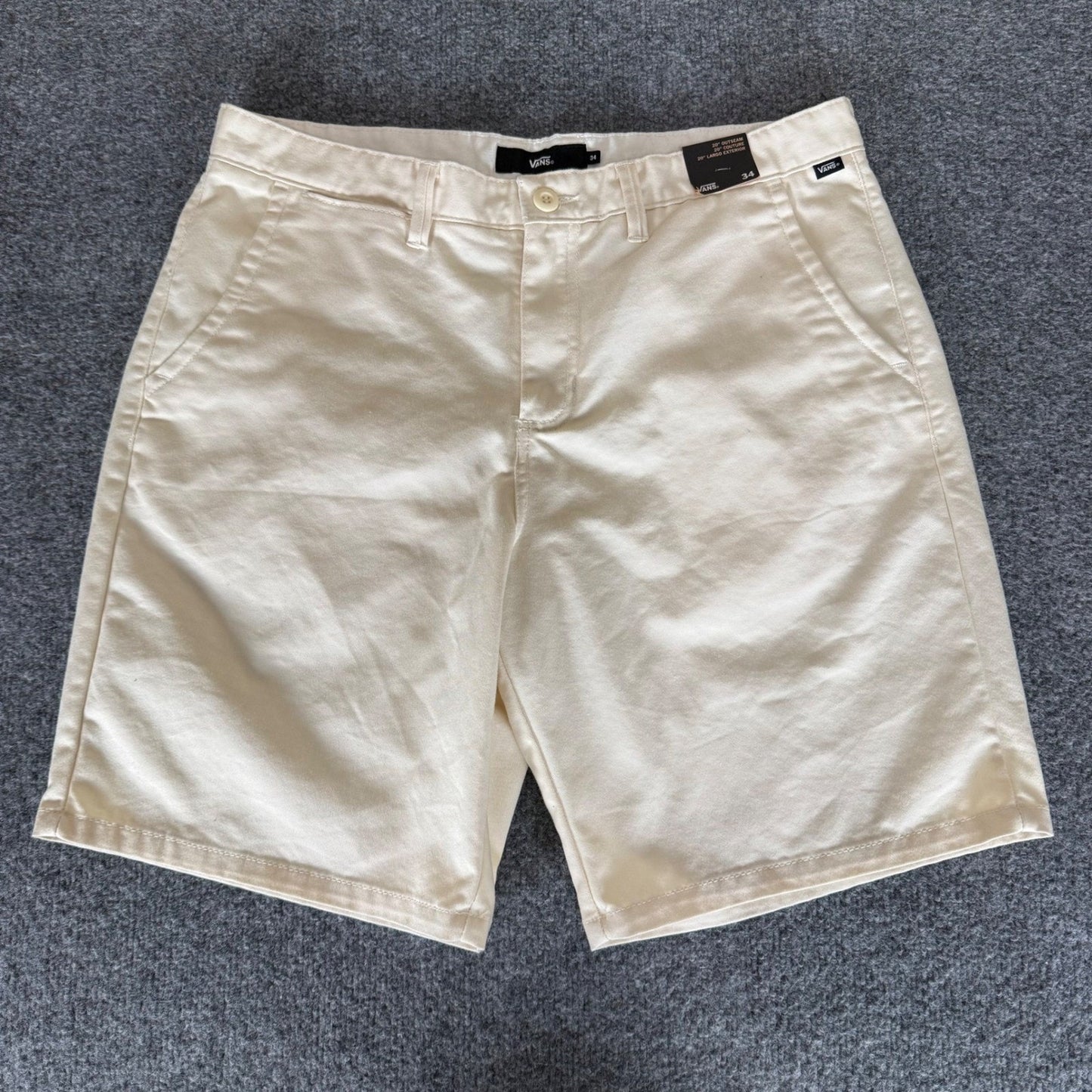 Vans Chino Short Men 34 Beige Flat Front Casual Skate Grunge Streetwear Everyday