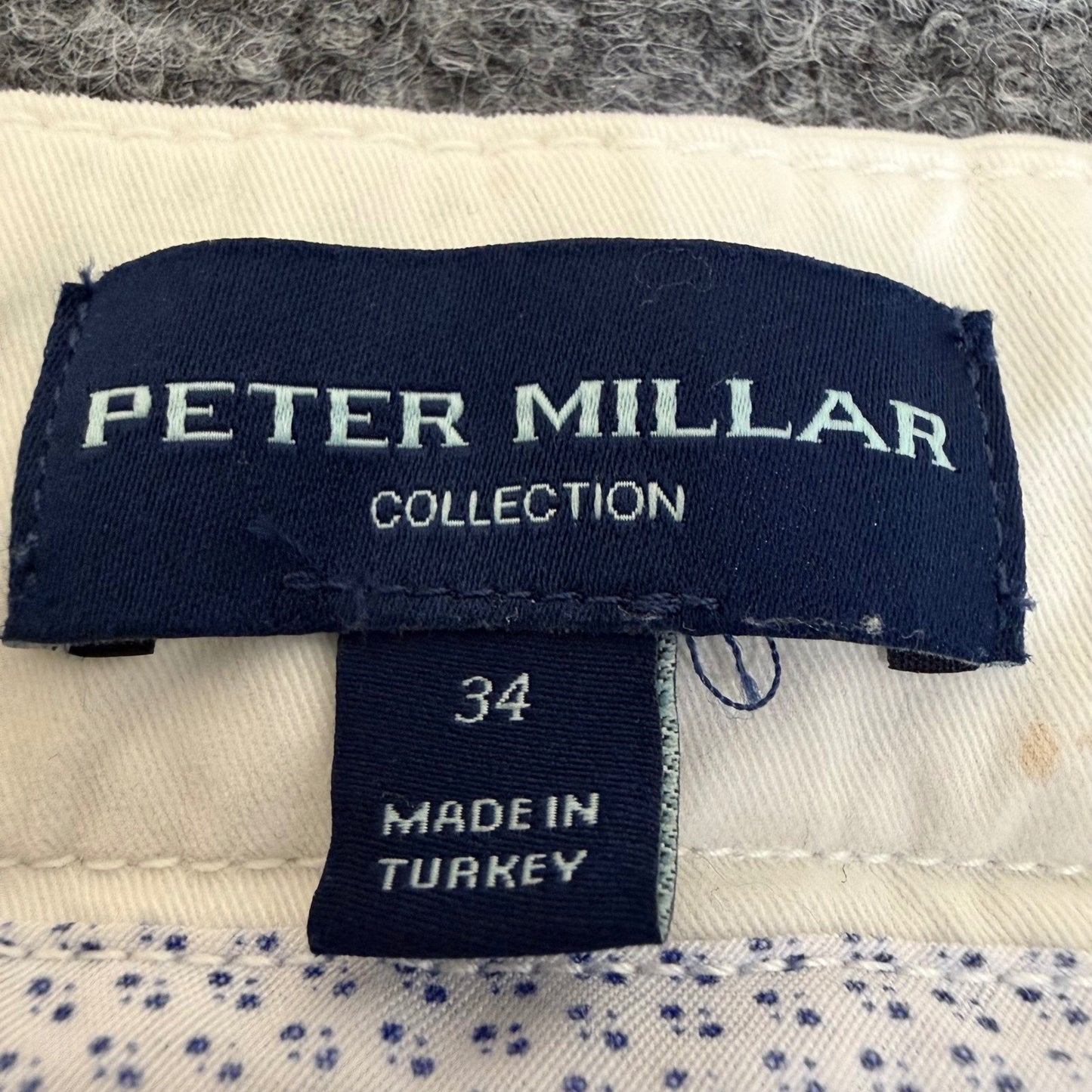 Peter Millar Chino Shorts Mens 34 (Fits 33) Beige Stretch Golf Casual Comfort