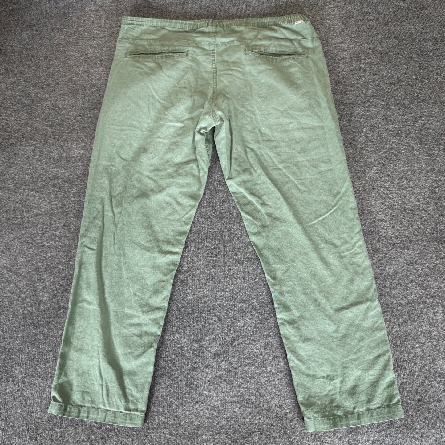Rhythm Mens 36x26 Pants Green Linen Blend Casual Relaxed Resort Beach Vacation
