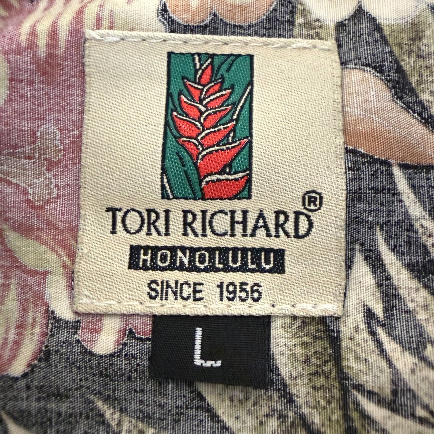 Tori Richard Mens Large Hawaiian Shirt Cotton Reverse Print Floral Aloha Beach