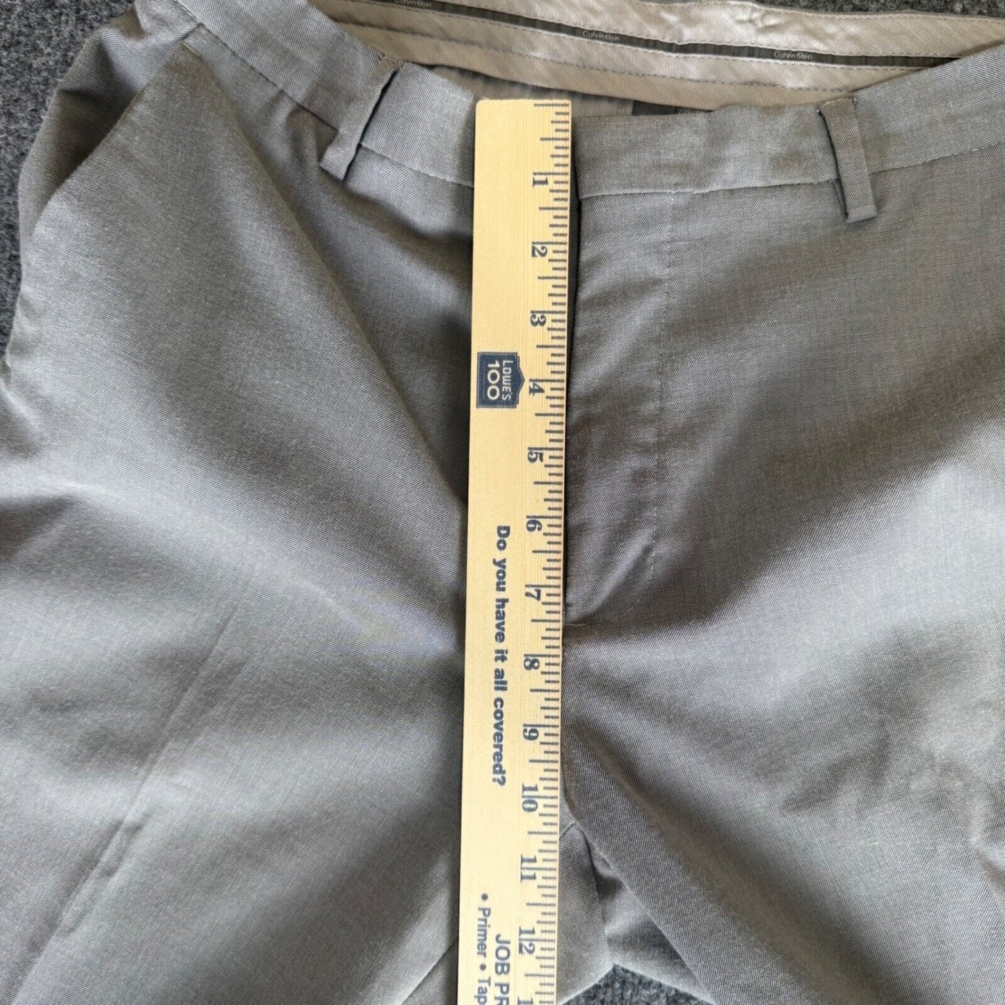 Calvin Klein Mens Dress Pants Gray Straight Leg Trousers 32x30 Office Classic