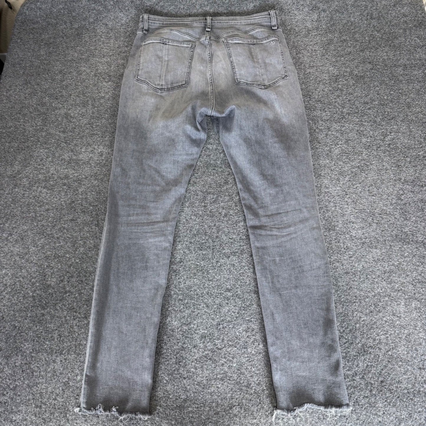 Rag Bone Jane Super High Rise Skinny Jeans Womens 30 (32x30) Gray Stretch Casual