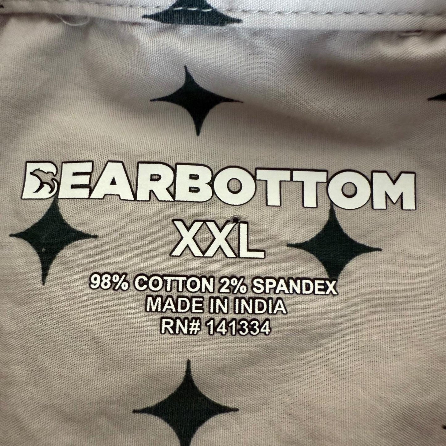 Bearbottom Shirt Mens 2XL Geometric Short Sleeve Button Up Casual Cotton Top