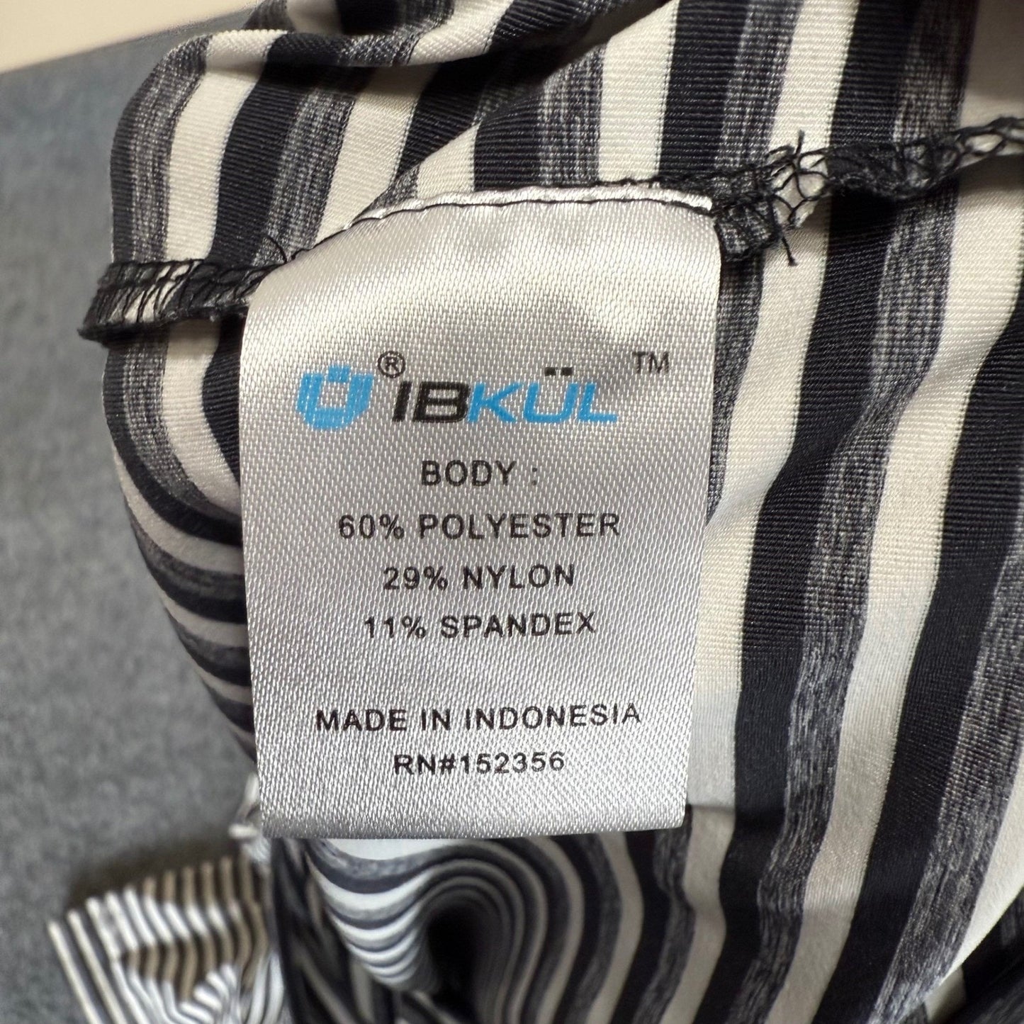 IBKUL Golf Polo Shirt Mens Large Striped Short Sleeve Performance Athletic Top