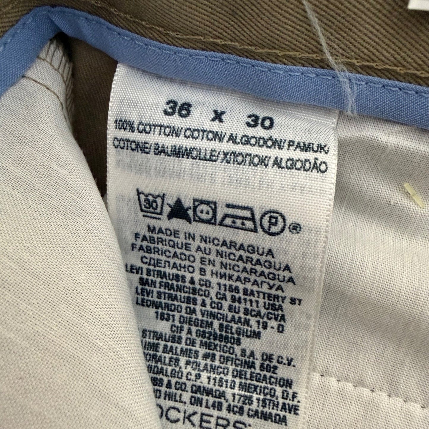 Dockers Signature Khaki Pants Mens 36x30 Tan Classic Fit Pleated Casual Workwear