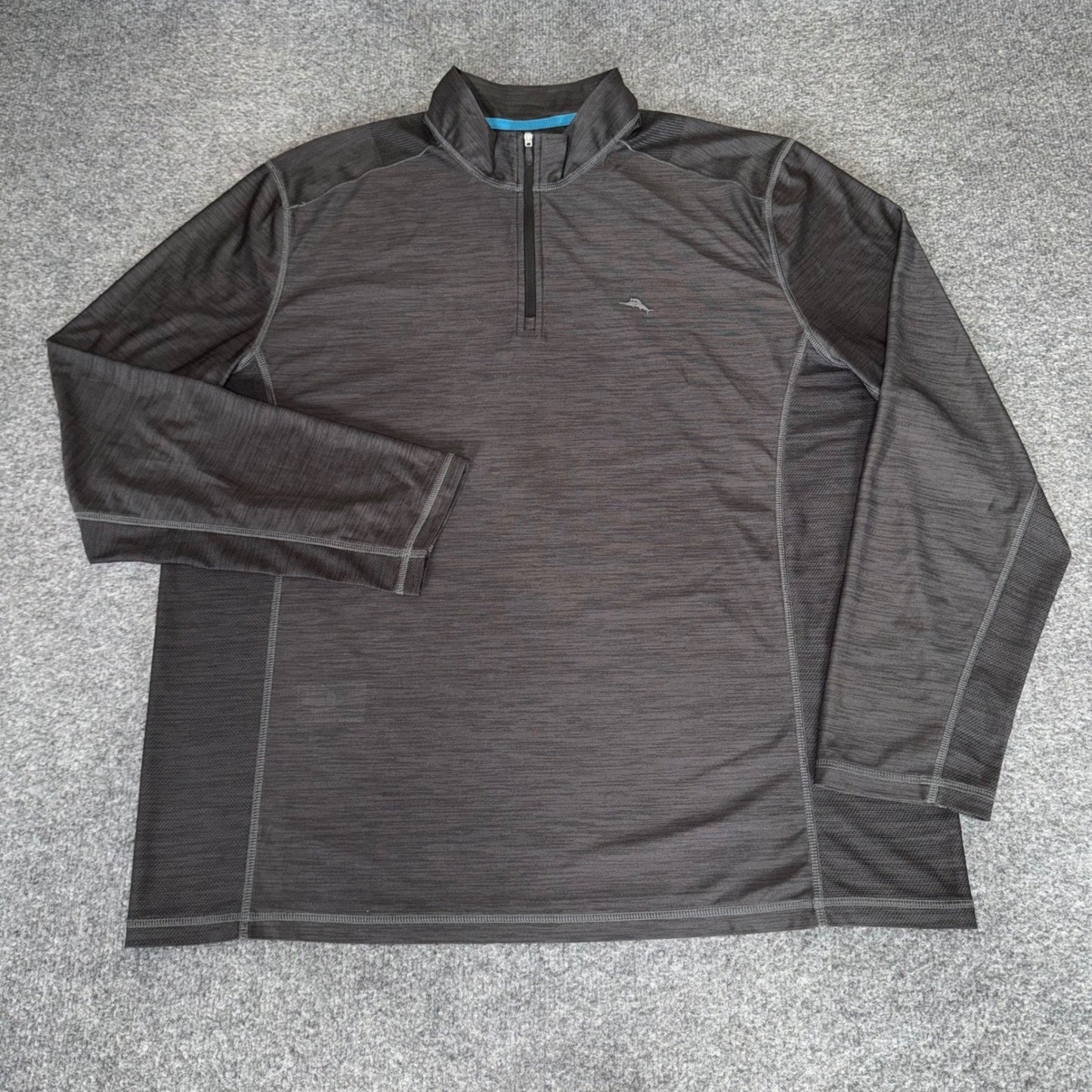 Tommy Bahama IslandZone Mens XL Gray 1/4 Zip Pullover Performance Golf Stretch