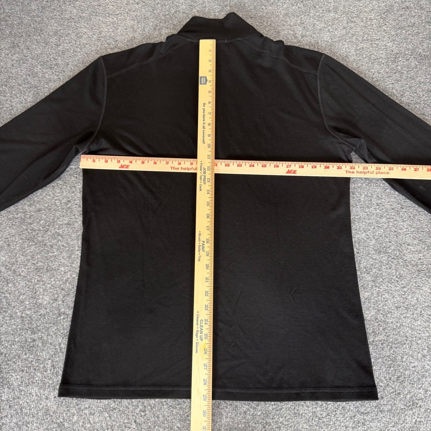 Smartwool Mens XL Black 100% Merino Wool Quarter Zip Base Layer Pullover Top