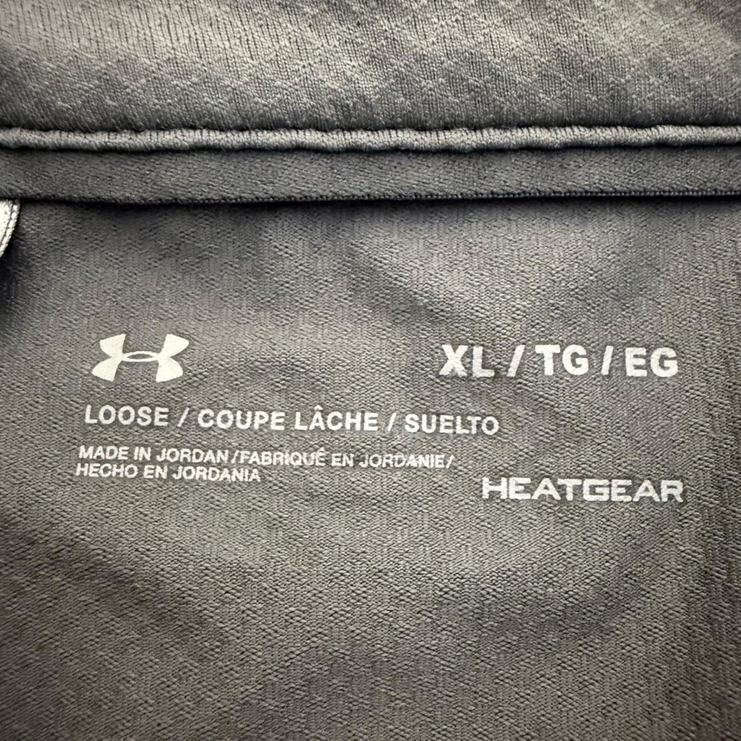 Under Armour HeatGear Men XL Golf Polo Shirt Gray Striped Short Sleeve Loose Fit