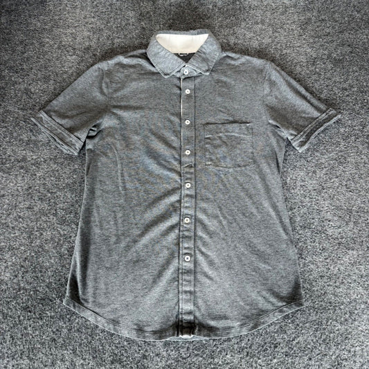 Kit and Ace Mens Small Gray Short Sleeve Button Up Shirt Stretch Everyday Casual
