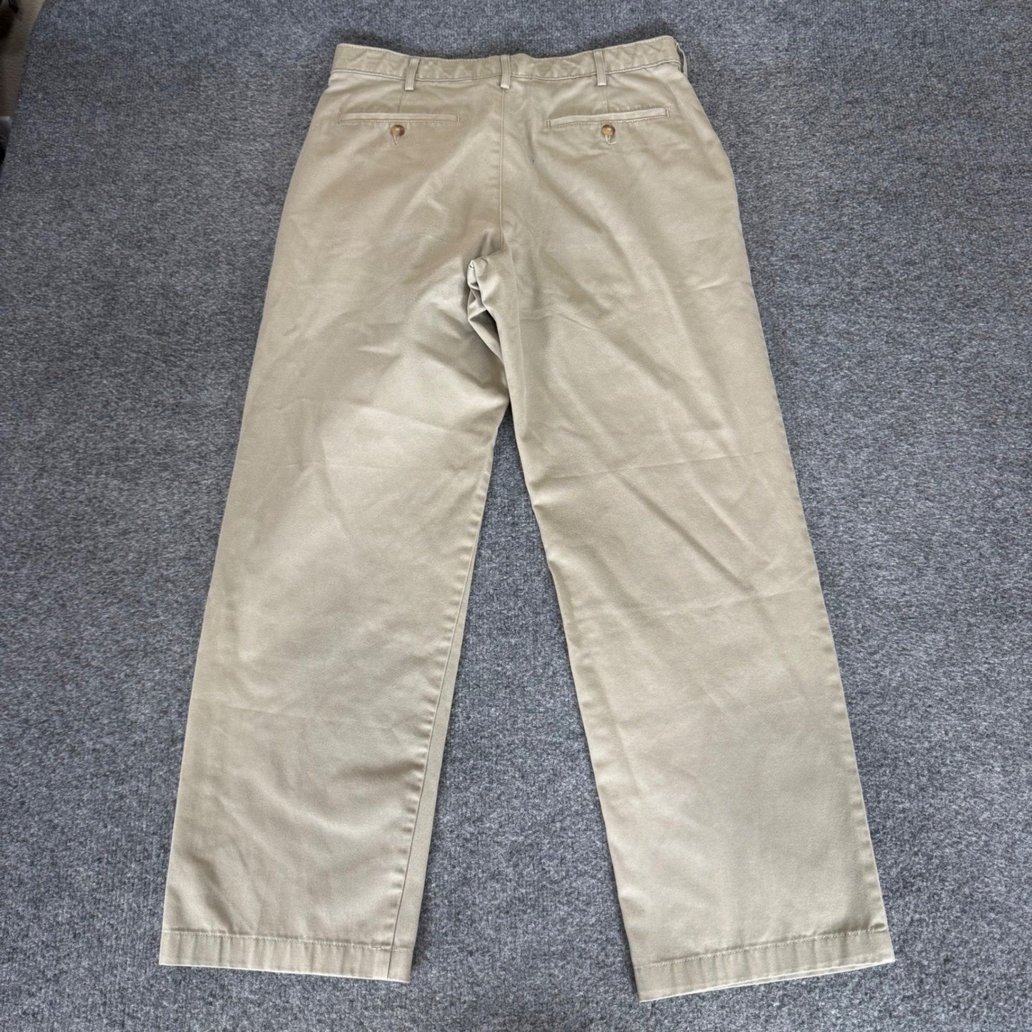 Croft & Barrow Mens Khaki Chino Pants 32x29 Tan Flat Front Straight Leg Workwear