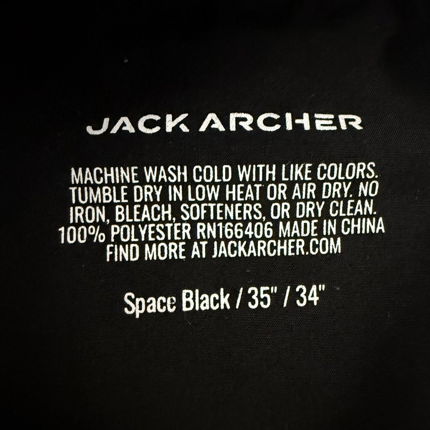 Jack Archer Jetsetter Pant Space Black 35x34 (35x32.5) Mens Chino Performance