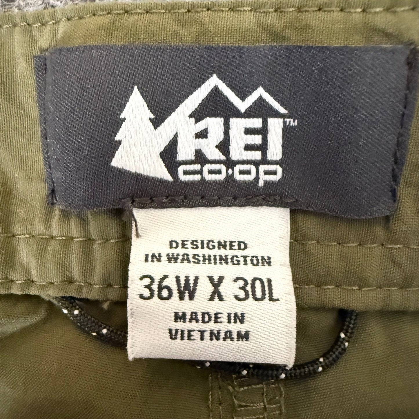 REI Co-Op Sahara Convertible Hiking Pants Mens 36x30 (34x29) Green Outdoor Trek