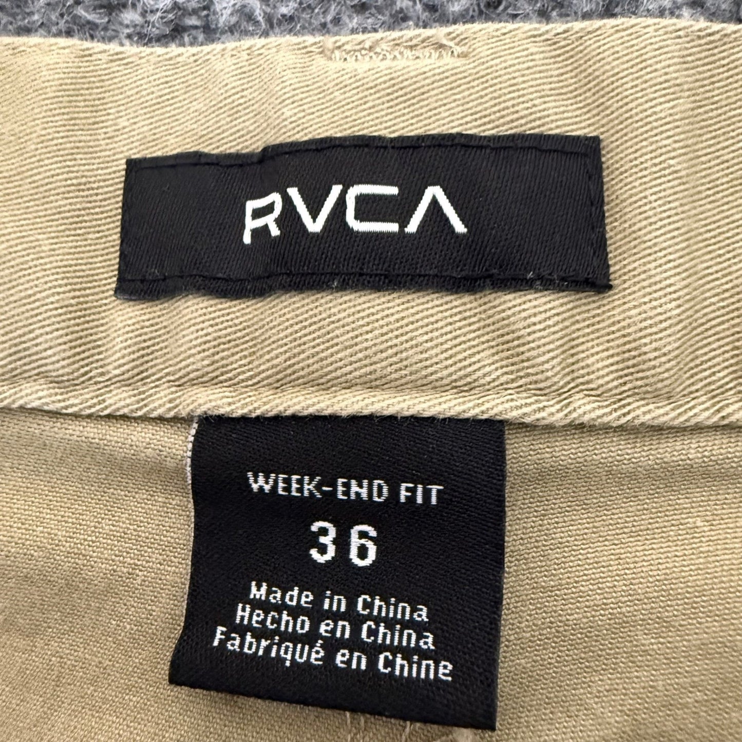 RVCA Week-End Fit Shorts Mens 36 Tan Khaki Casual Streetwear Skate Chino