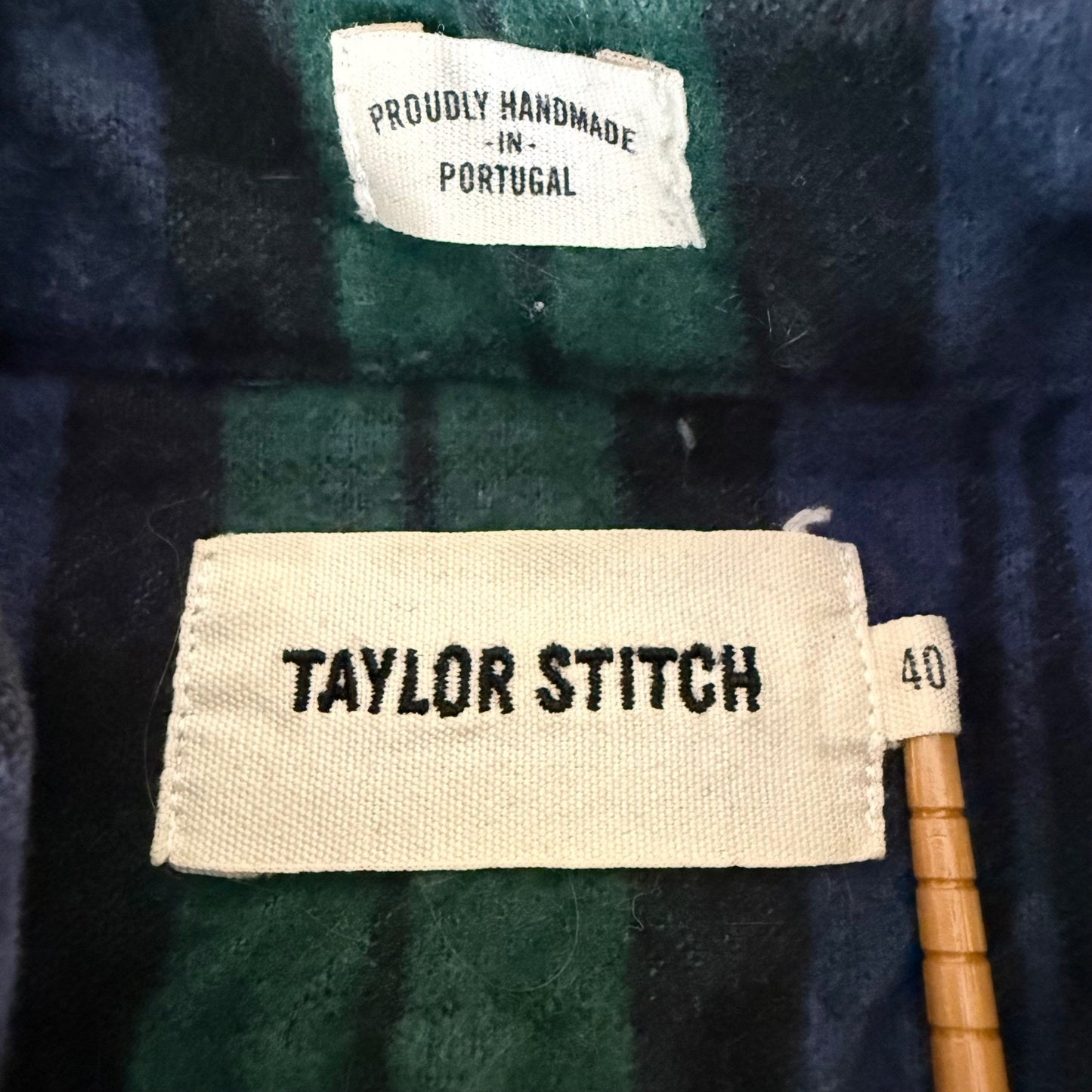 Taylor Stitch Flannel Shirt Mens Size 40 Medium Plaid Long Sleeve Button Up