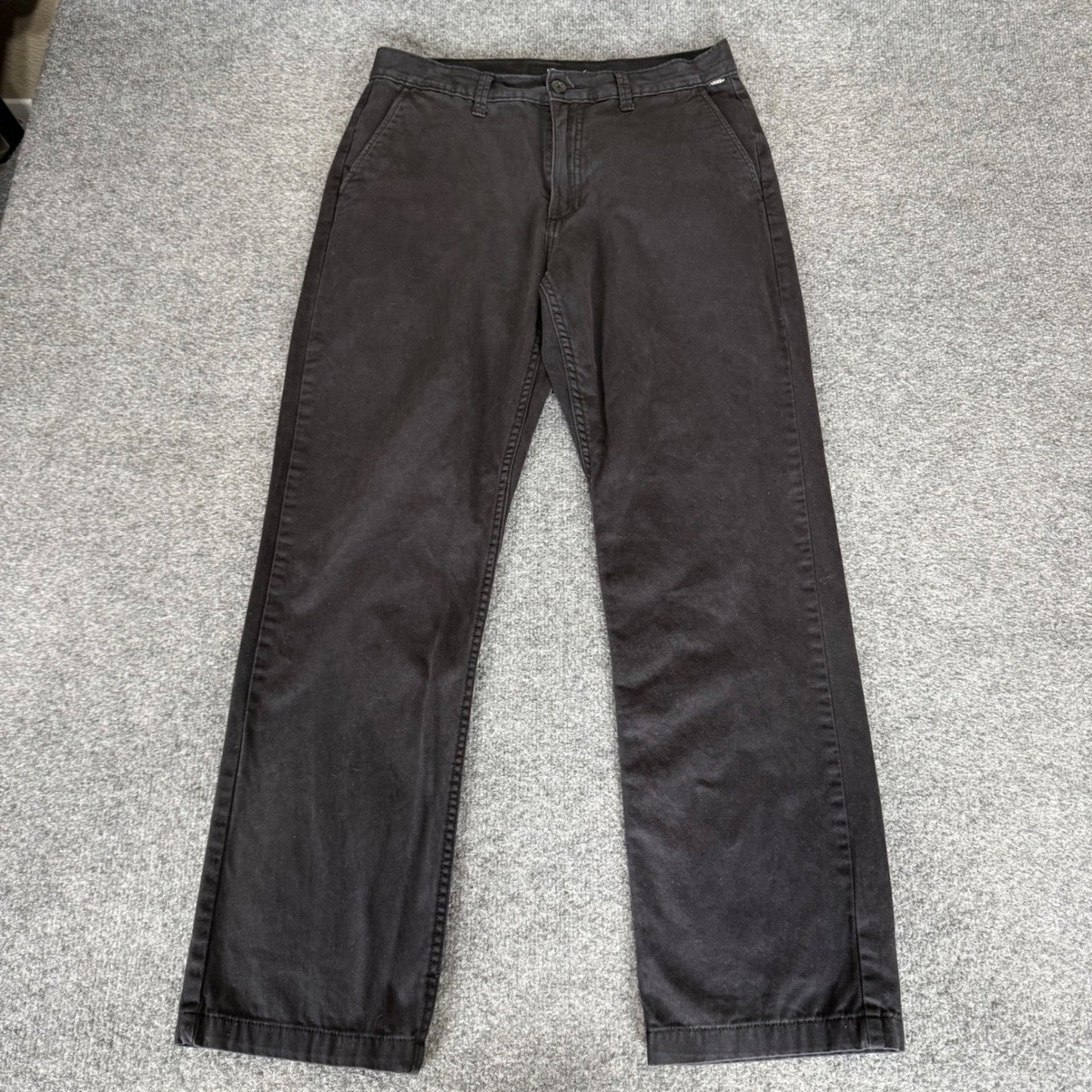 Vans Mens Relaxed Fit Chino Pants Black Cotton 31x29 Skate Casual Streetwear