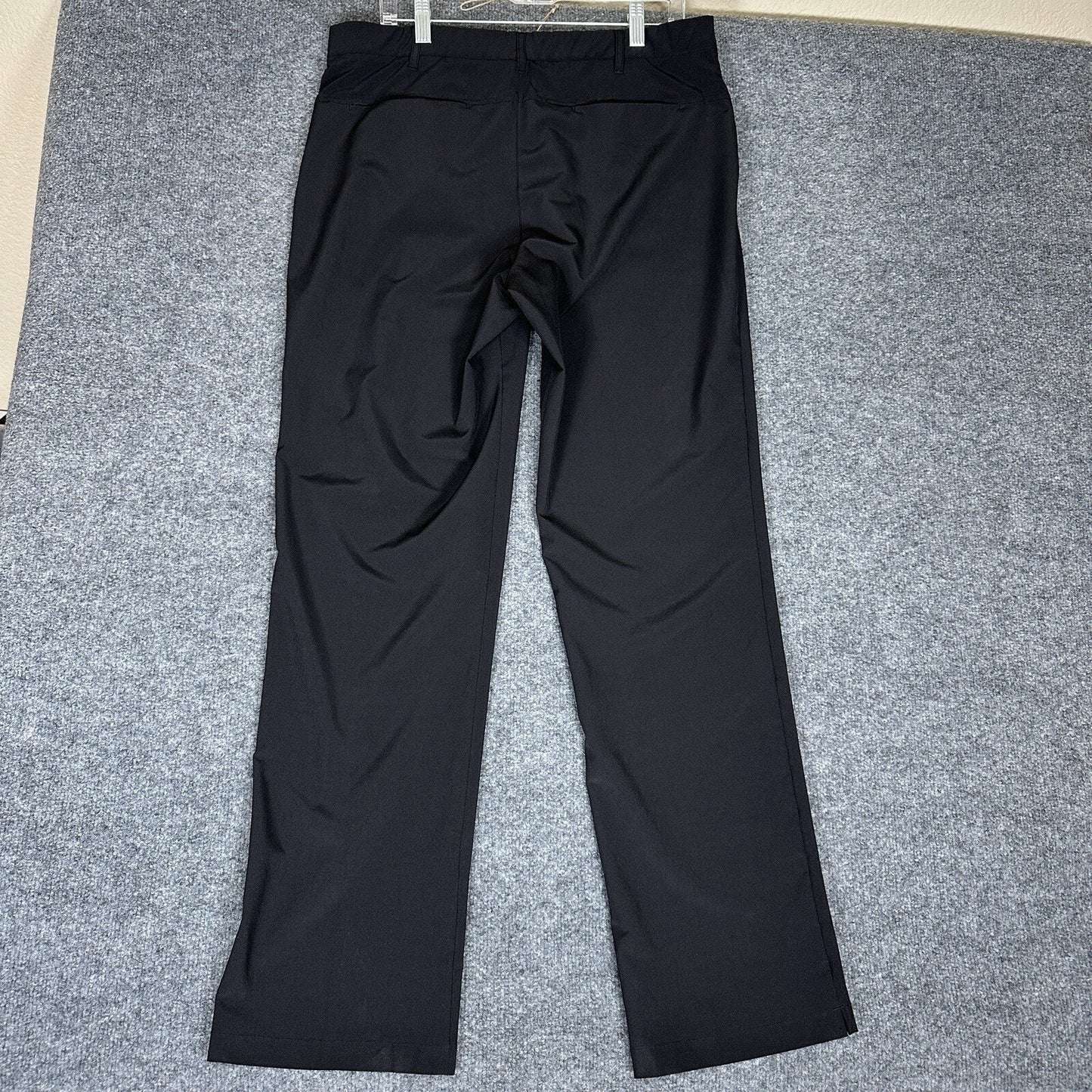 Short Par 4 Pants Mens 36x34 (35x33) Black Performance Golf Stretch Mid Rise