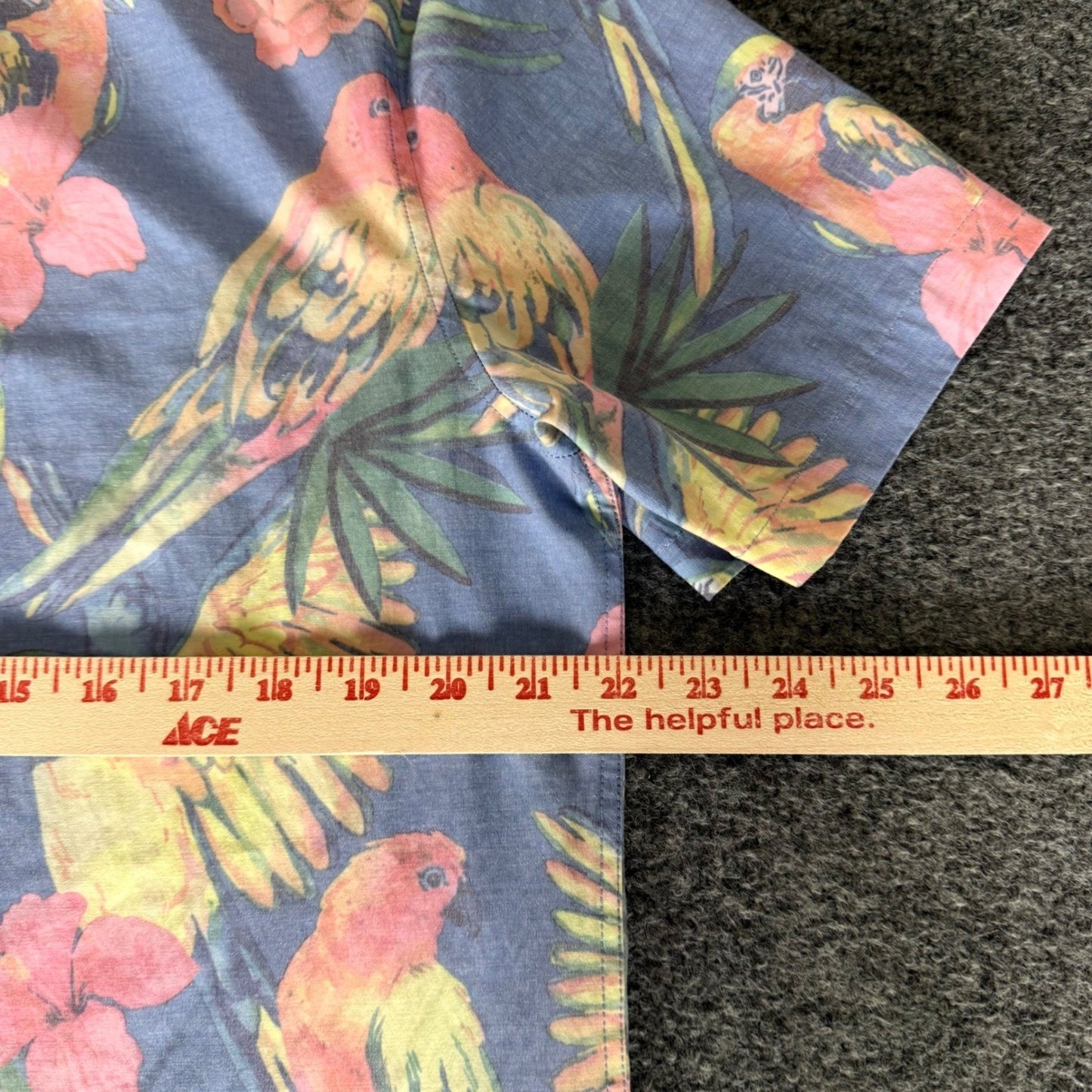 Chubbies Mens Large Popover Shirt Tropical Parrot Floral Short Sleeve Casual Fun