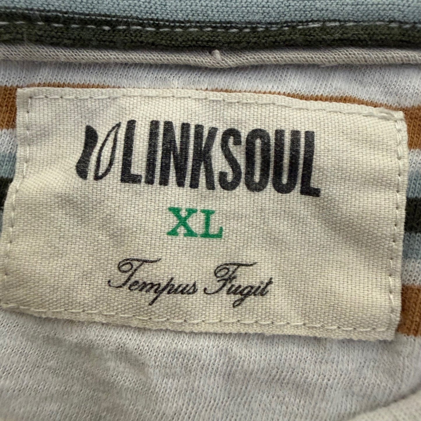 Linksoul Mens XL Striped Cotton Polo Shirt Golf Casual Short Sleeve Soft Classic