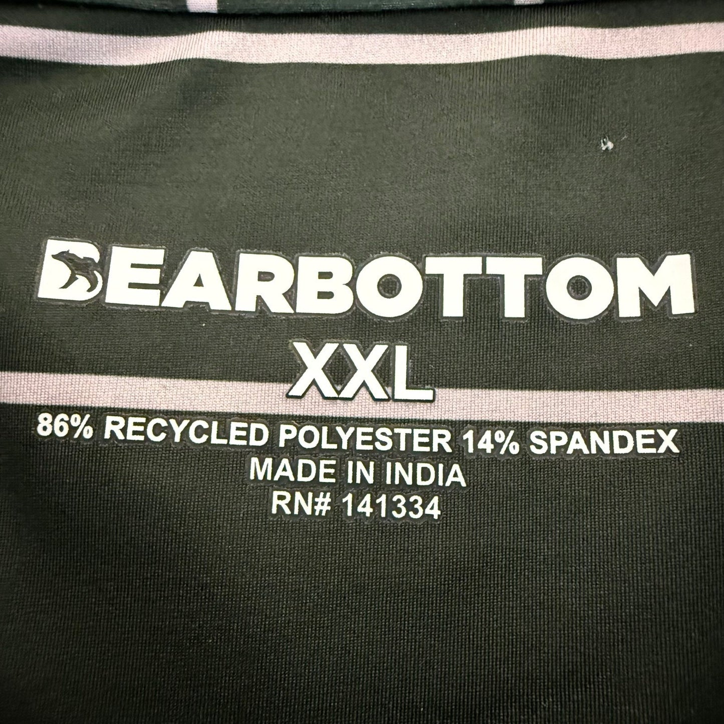 Bearbottom Polo Shirt Mens 2XL Green Striped Golf Athletic Short Sleeve Casual