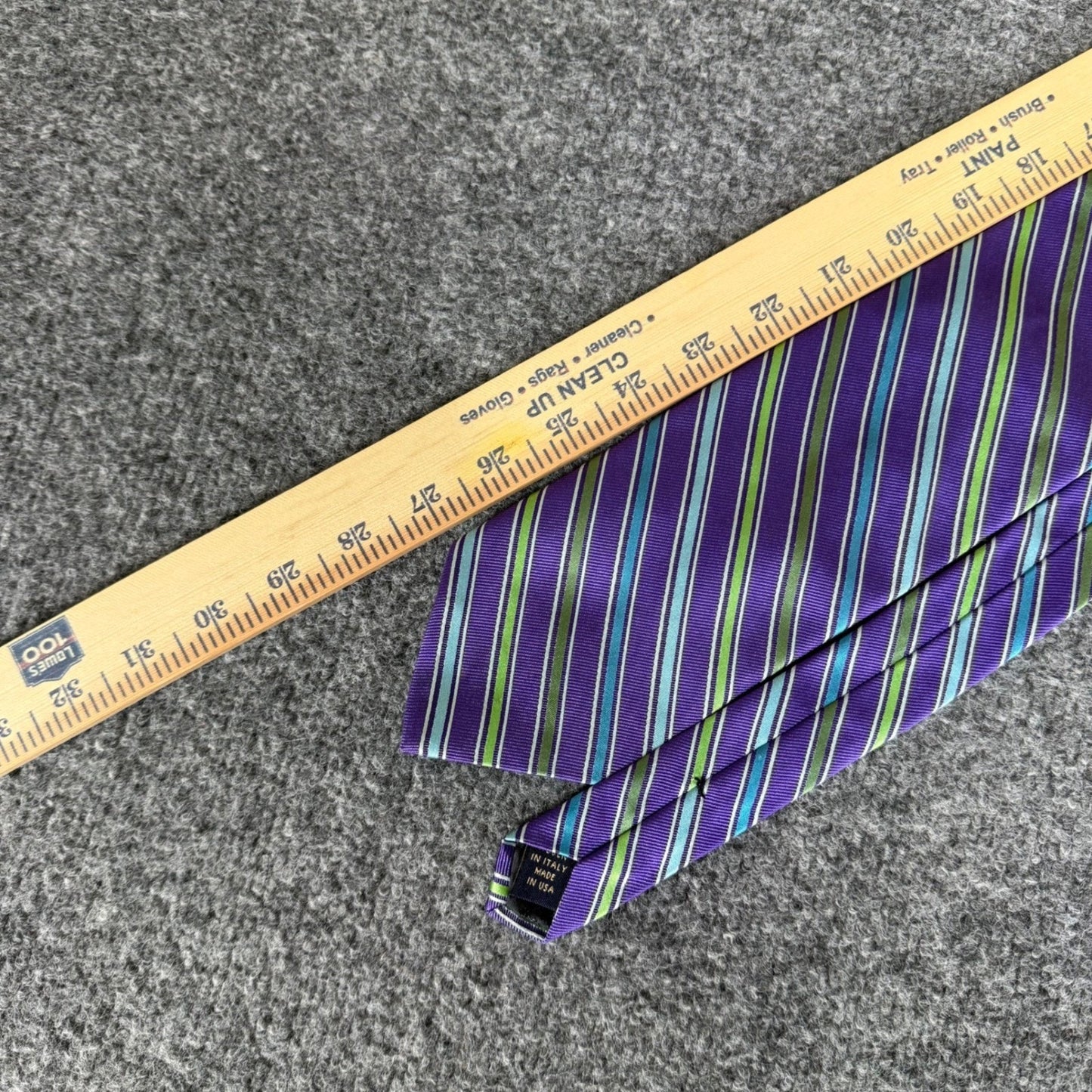 Brooks Brothers Makers Mens Purple Striped Silk Tie Woven in Italy Made in USA