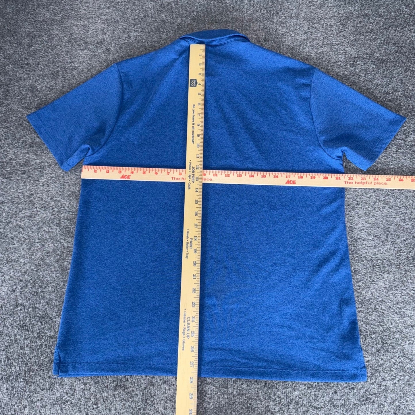 Twillory Athleisure Mens Blue Heather Performance Short Sleeve Polo Shirt Large