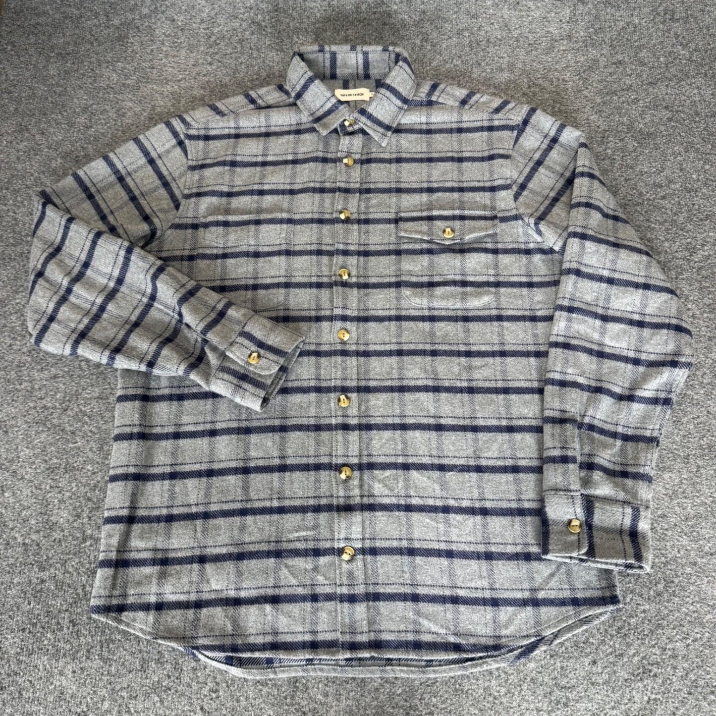 Taylor Stitch Crater Shirt Mens Plaid Cotton Soft Flannel Button Up Size 46 2XL