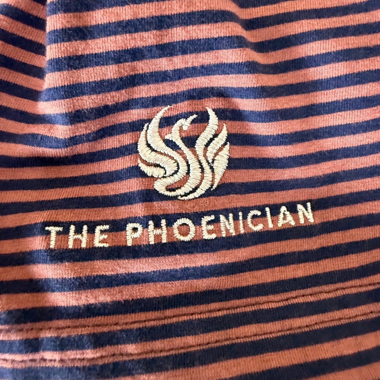 Criquet Polo Shirt Mens Large Navy Red Stripe Pima Cotton Casual Golf Preppy