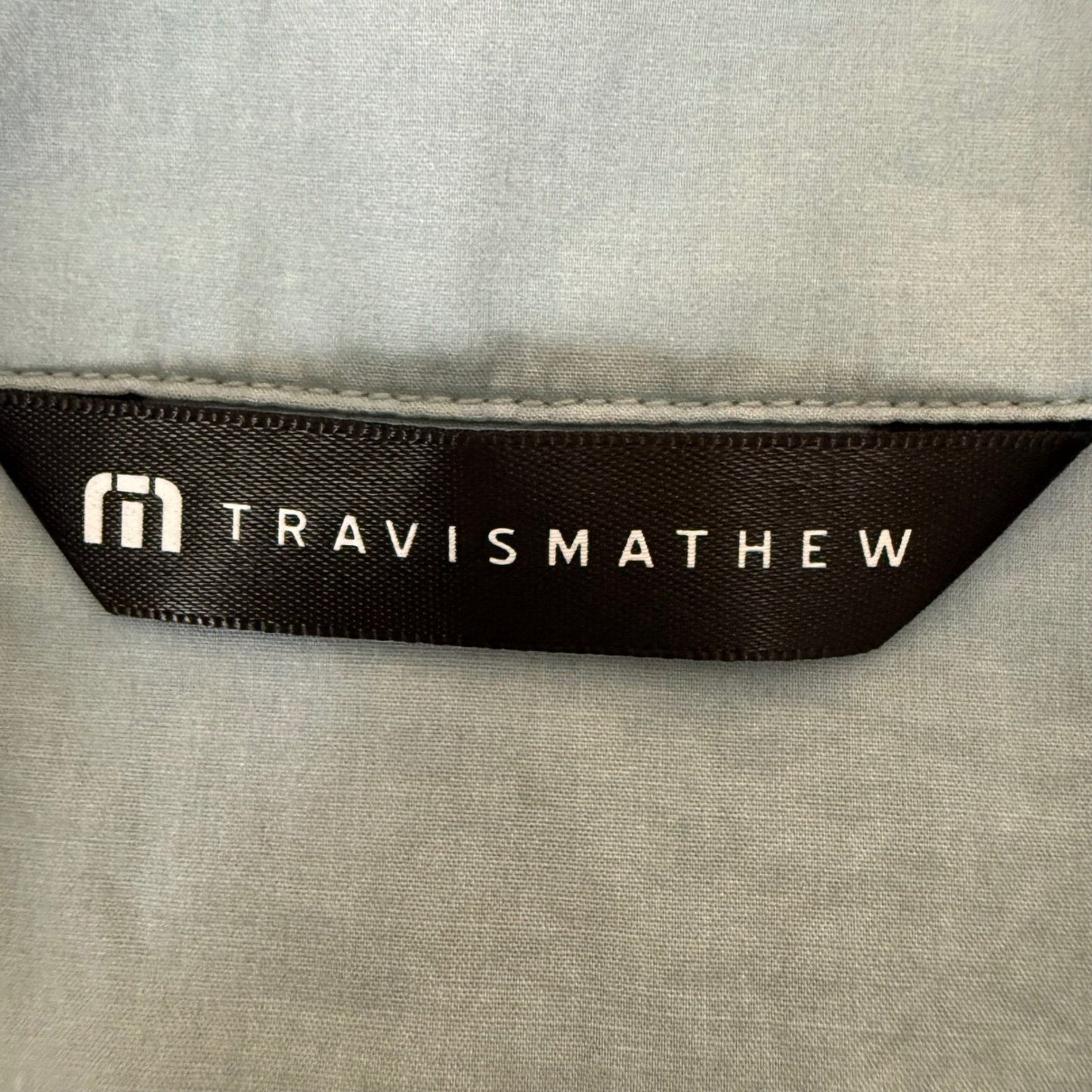 Travis Mathew Hawaiian Shirt Mens Large Blue Floral Short Sleeve Button Up Golf