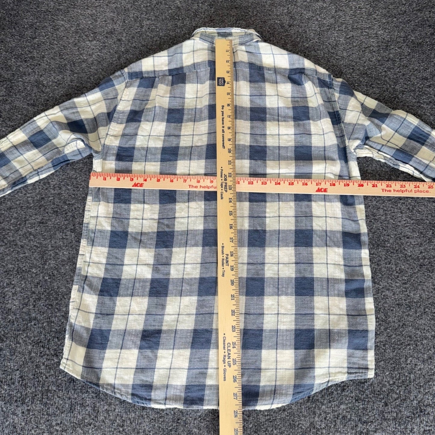 The Normal Brand Mens M Blue Plaid Long Sleeve Button Up Casual Everyday Comfort