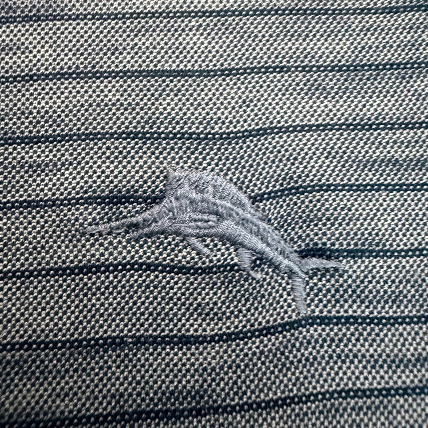 Tommy Bahama Mens Polo Shirt Medium Navy Blue Striped Short Sleeve Casual