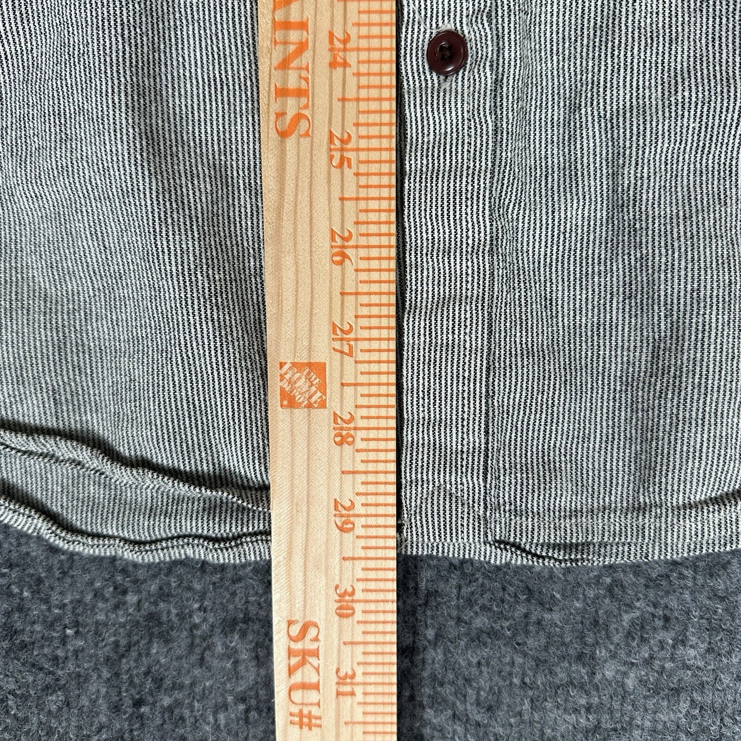 Lucky Brand Shirt Mens 2XL Grey Striped Slim Fit Long Sleeve Casual Pocket Adult