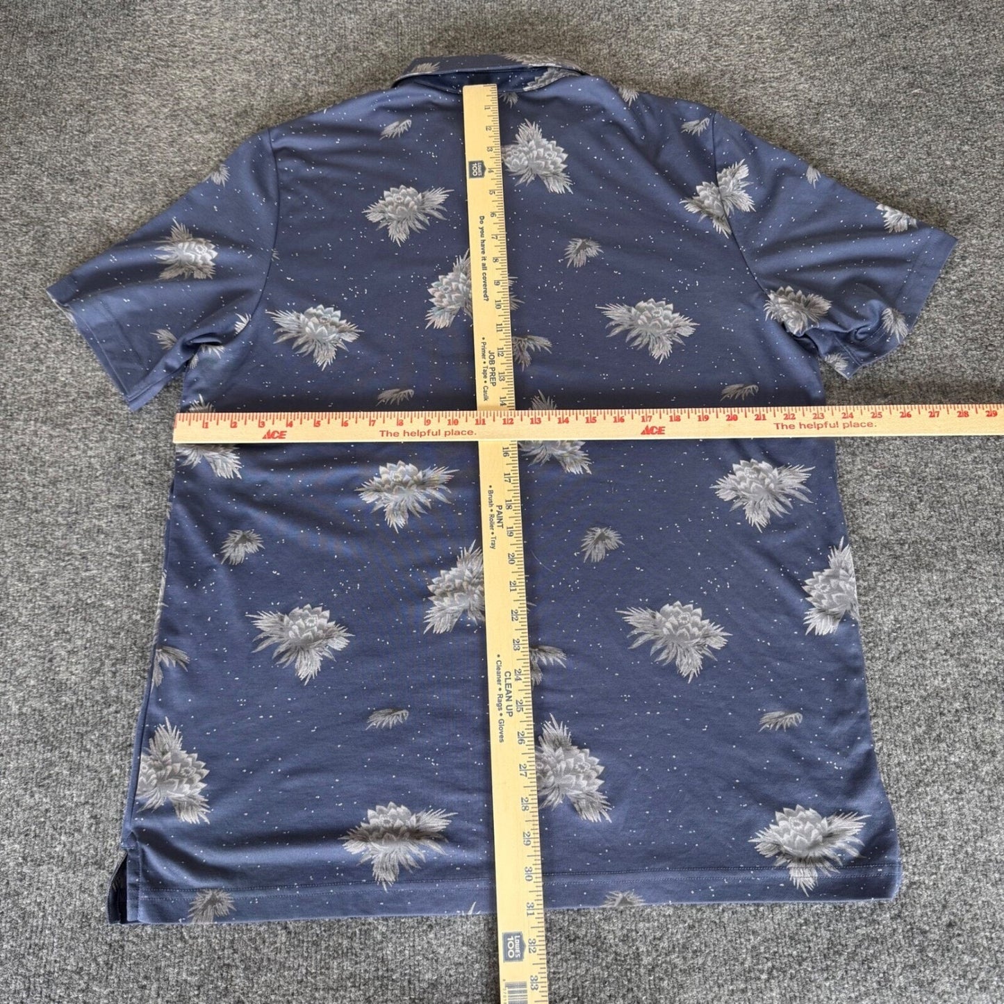 Travis Mathew Floral Golf Polo Shirt Pima Cotton Men 2XL Blue Casual Performance