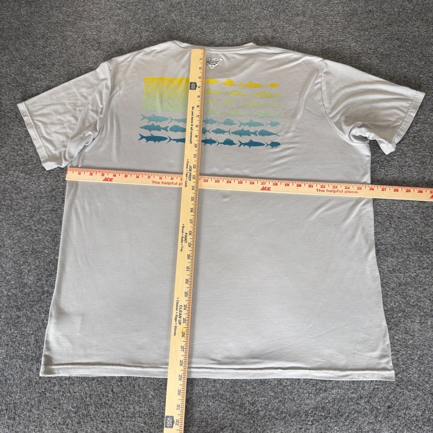 Columbia PFG T-Shirt Mens XL Omni Shade Fishing Flag Fish Graphic Short Sleeve