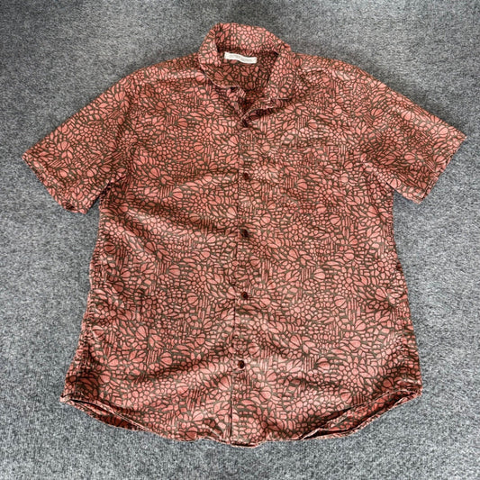 Outerknown Shirt Mens XL Short Sleeve Button Up Reverse Print Boho Surf Beach