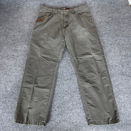 Wrangler Riggs Workwear Pants Mens 34x28 Olive Ripstop Cargo Utility Durable