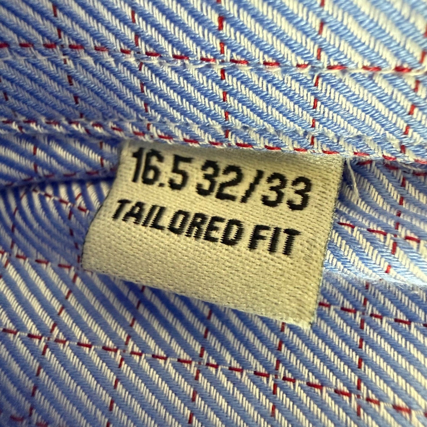 Twillory Men Safe Cotton Non-Iron Dress Shirt Tailored Fit Blue Check 16.5 32/33
