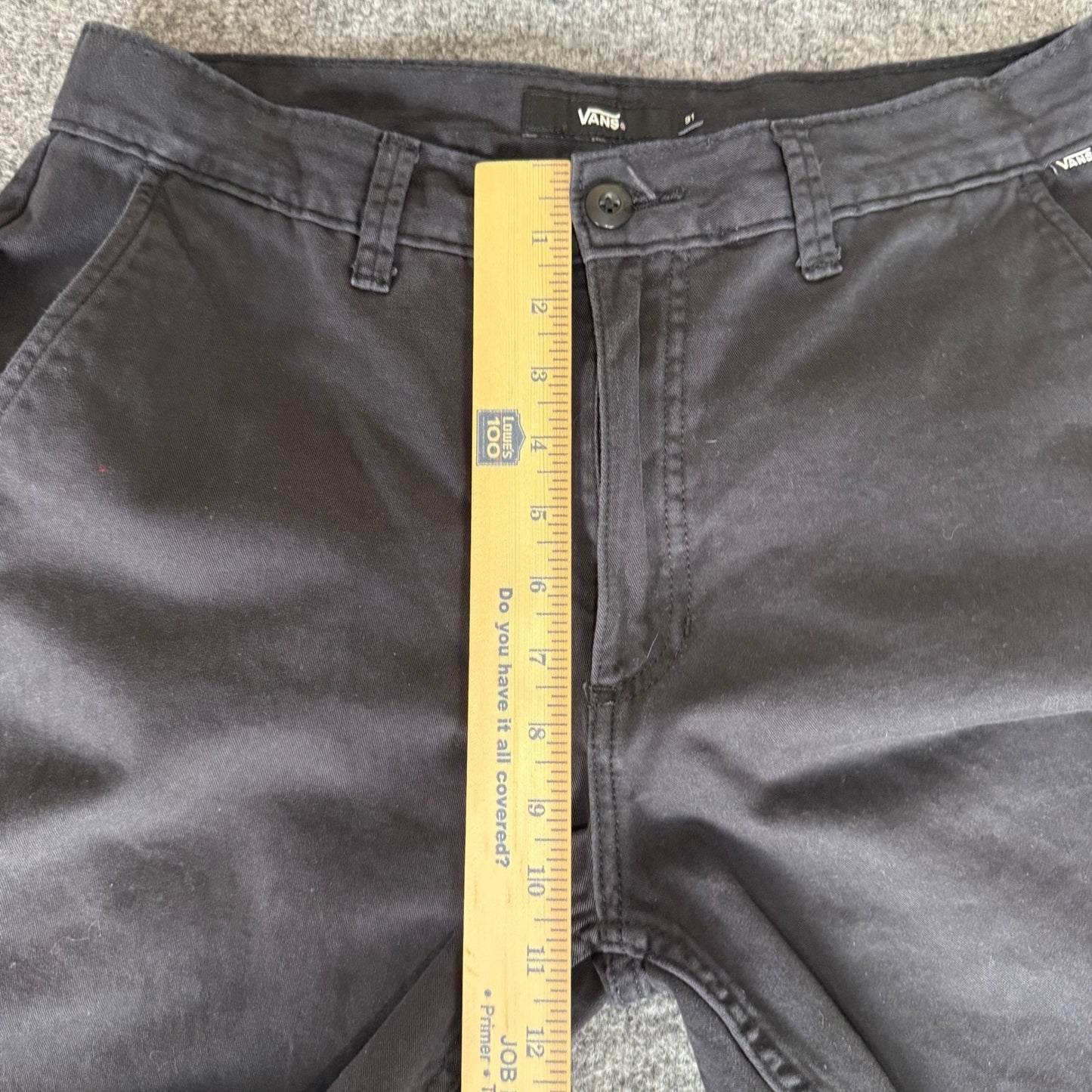 Vans Mens Relaxed Fit Chino Pants Black Cotton 31x29 Skate Casual Streetwear