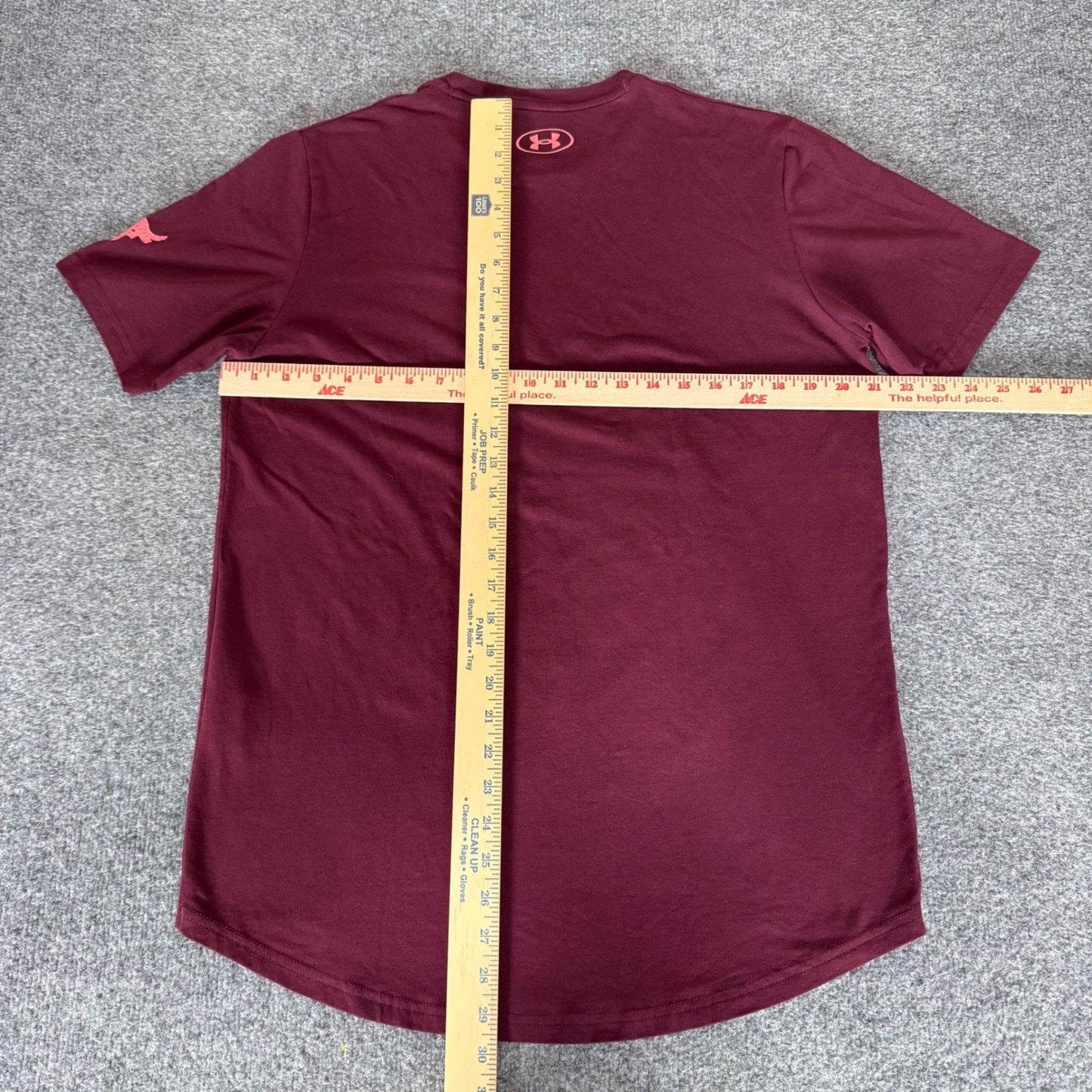 Under Armour Project Rock Mens Iron Paradise Graphic T-Shirt Maroon Medium Gym