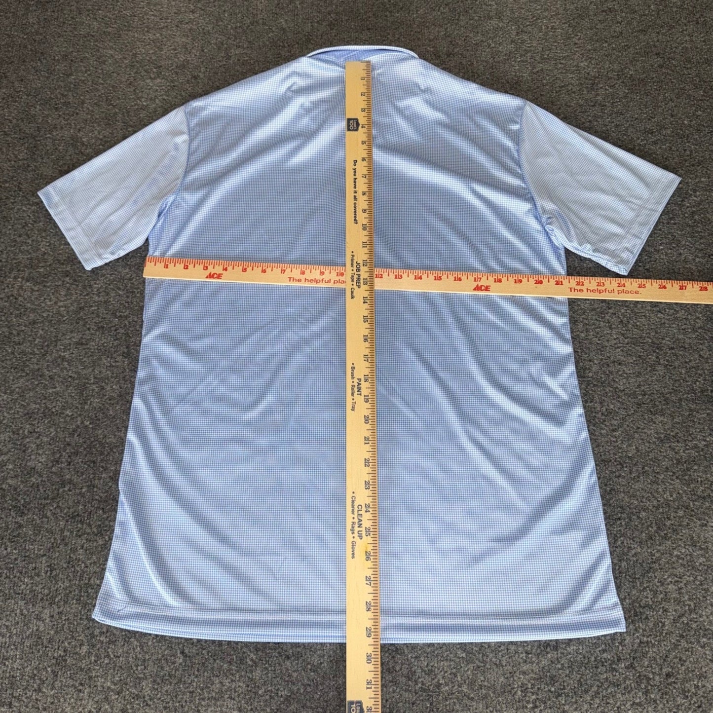 Collars & Co Polo Shirt Men Large Blue Houndstooth Dress Collar Business Stretch