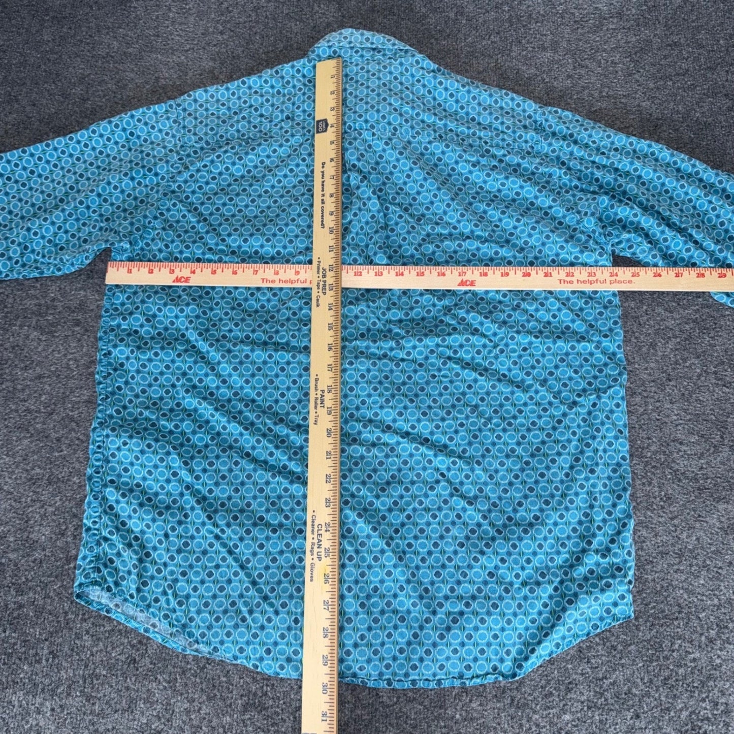 Cinch Mens M Blue Geometric Western Button Down Shirt Long Sleeve Cowboy Rodeo
