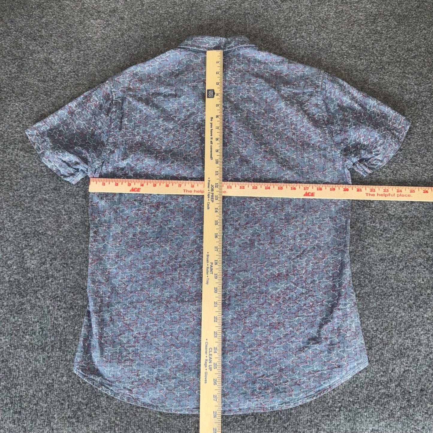 Bonobos Shirt Shark Geometric Stretch Slim Fit Button Up Short Sleeve Men Medium