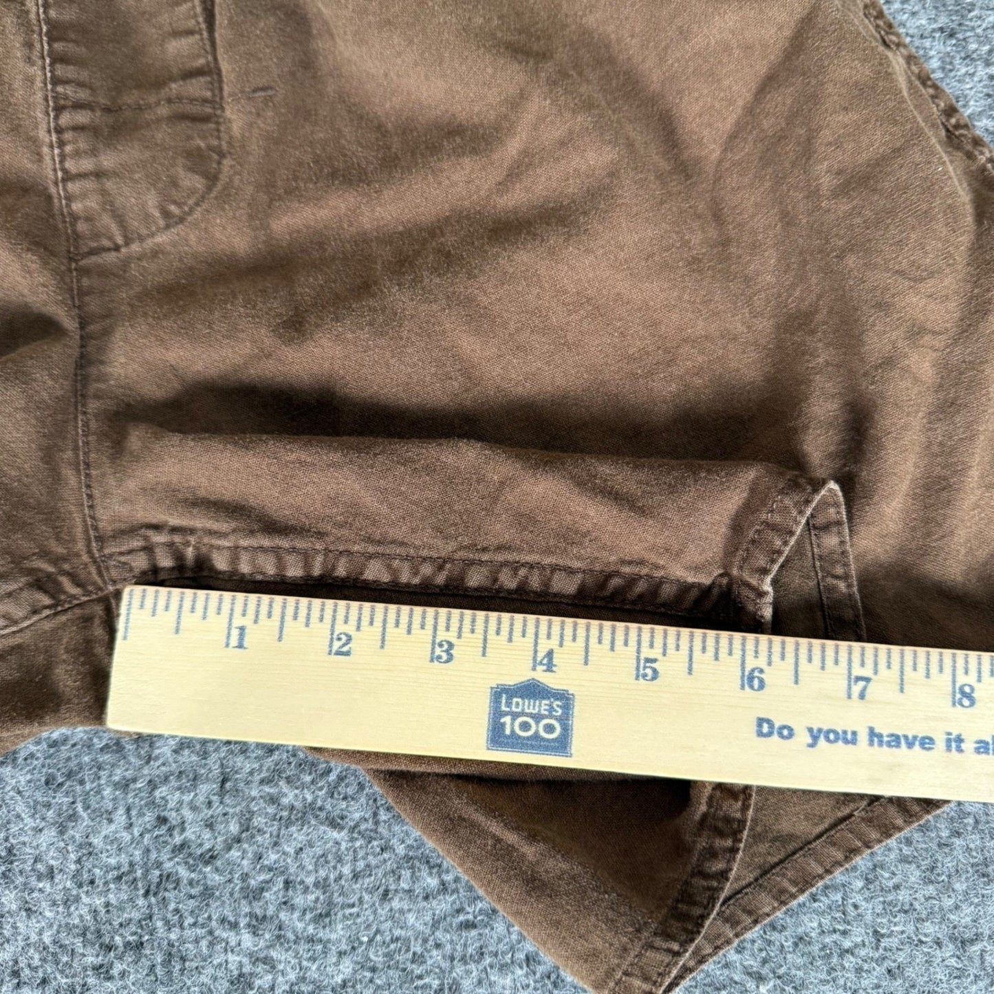 Rhythm. Classics Mens Brown Linen Cotton Blend Drawstring Shorts Size 33