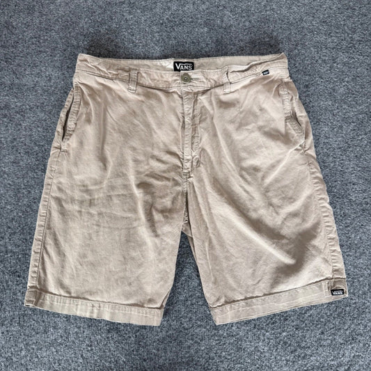 Vans Mens Beige Chino Short Size 34 Skate Casual Off The Wall Streetwear Comfort