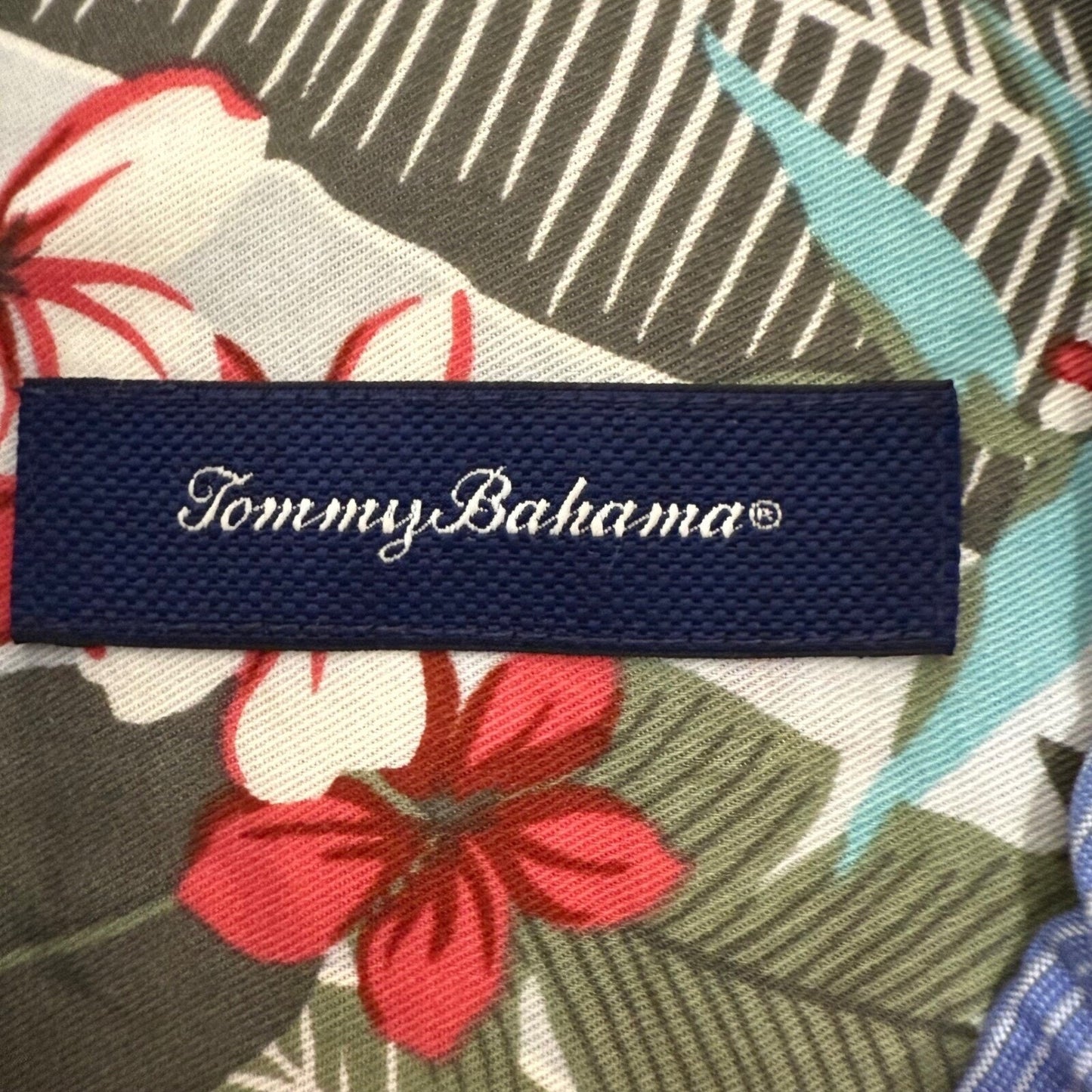 Tommy Bahama Floral Button Down Shirt Tropical Palm Tree Print Men's Large
