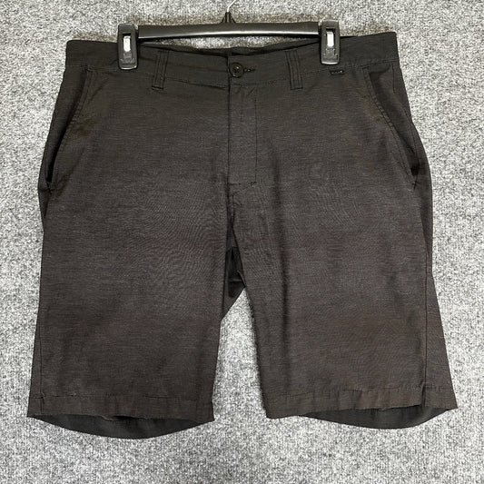 Travis Mathew Shorts Mens 34 Black Golf Chino 9" Performance Mid Rise Casual